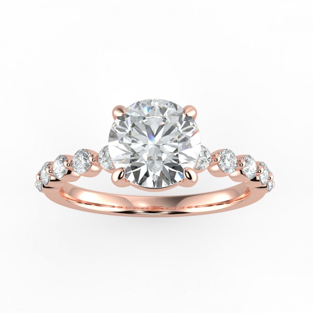 Round No Accent Bezel Share Pronng  Engagemnt Ring