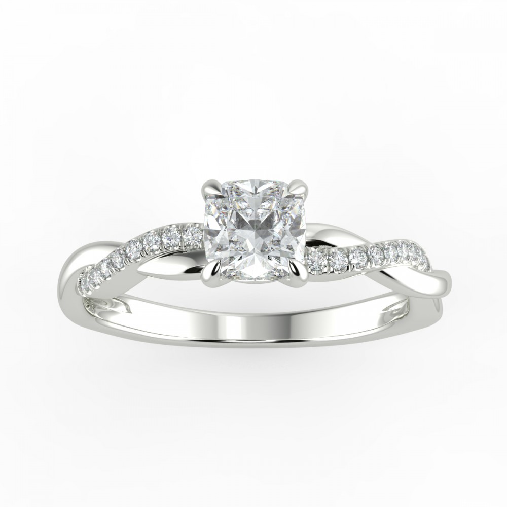 Cushion Pave  Engagemnt Ring