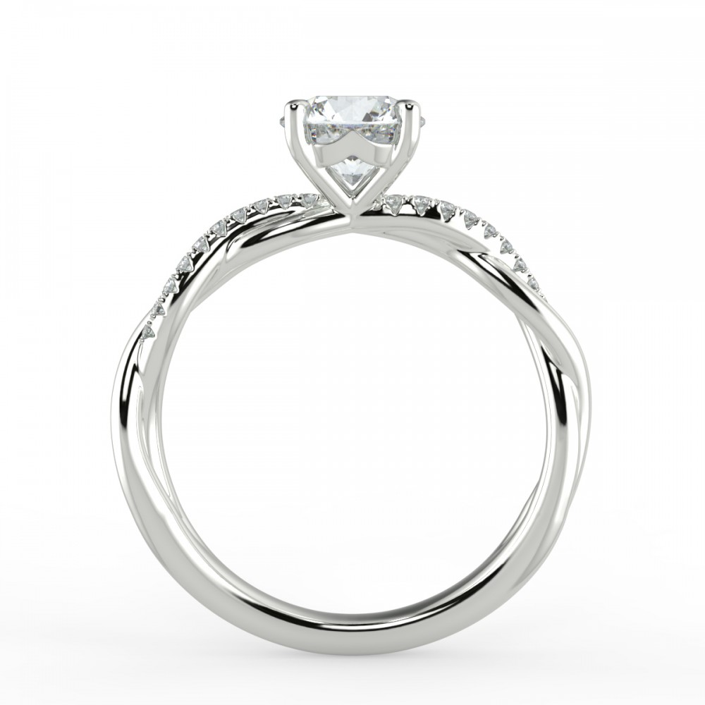 Round Pave  Engagemnt Ring