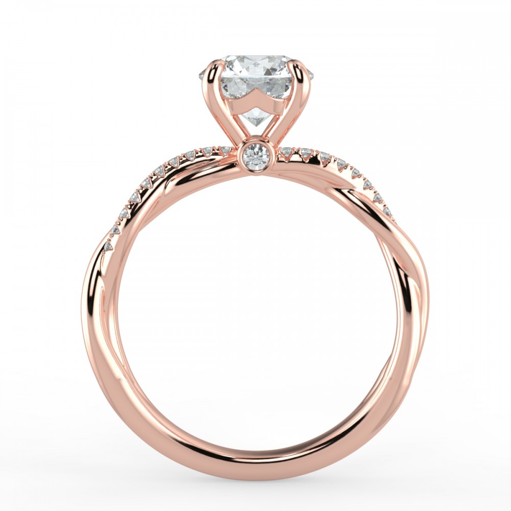 Round Pave  Engagemnt Ring