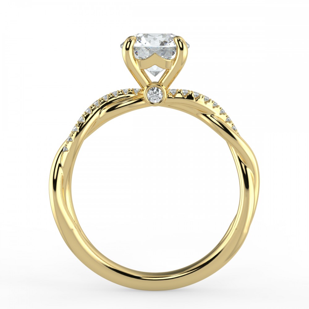 Round Pave  Engagemnt Ring