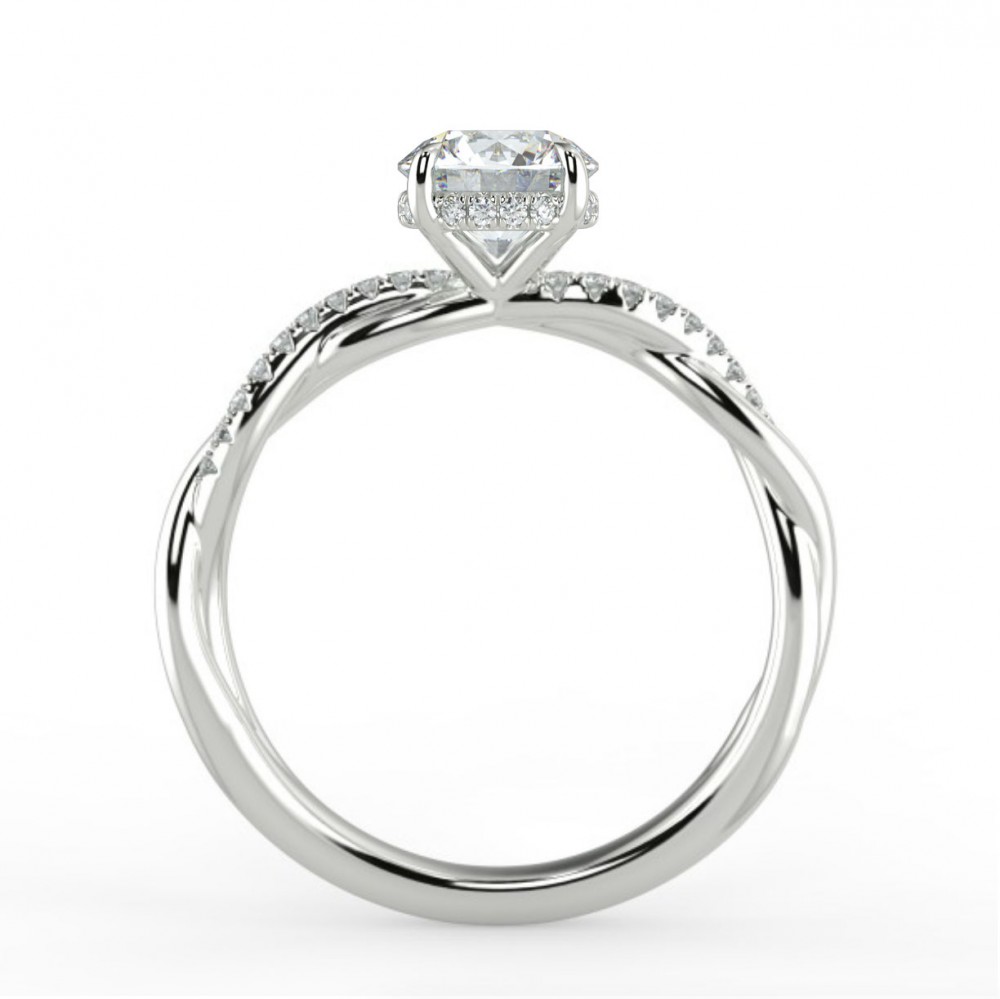 Round Pave  Engagemnt Ring