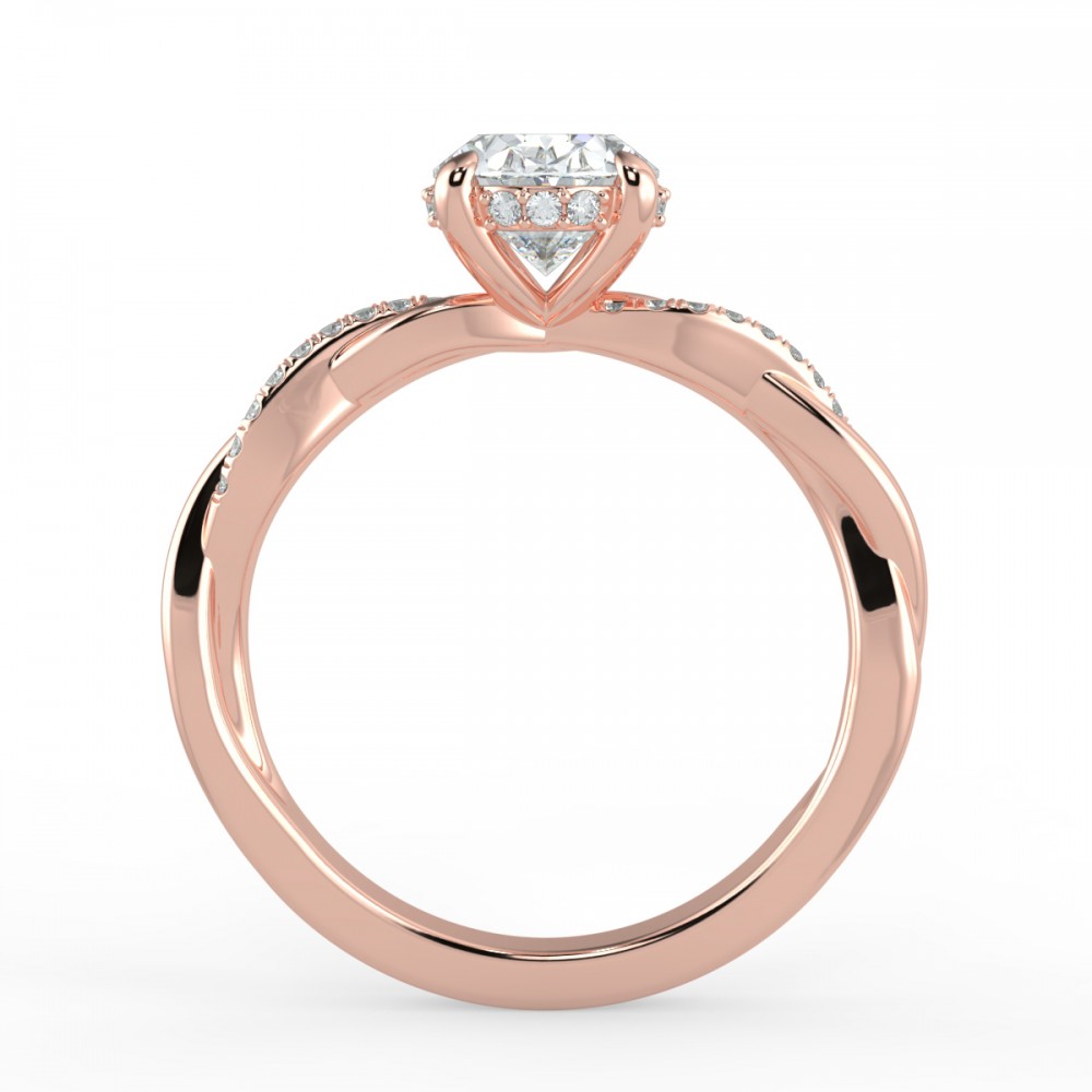 Oval Pave  Engagemnt Ring