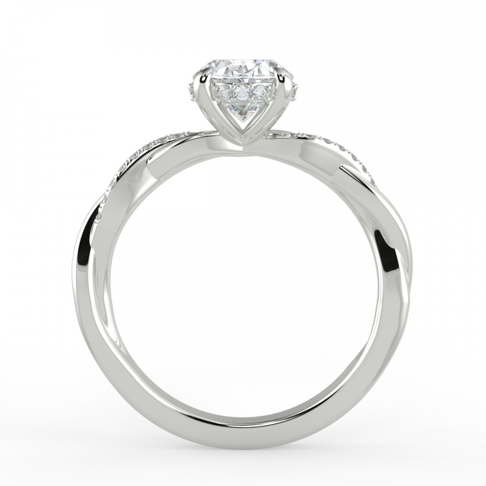 Oval Pave  Engagemnt Ring