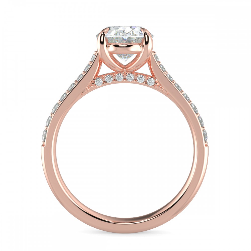 Oval Pave  Engagemnt Ring