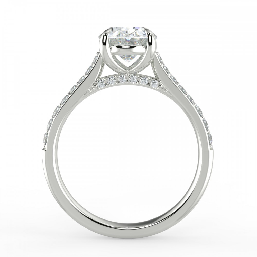 Oval Pave  Engagemnt Ring