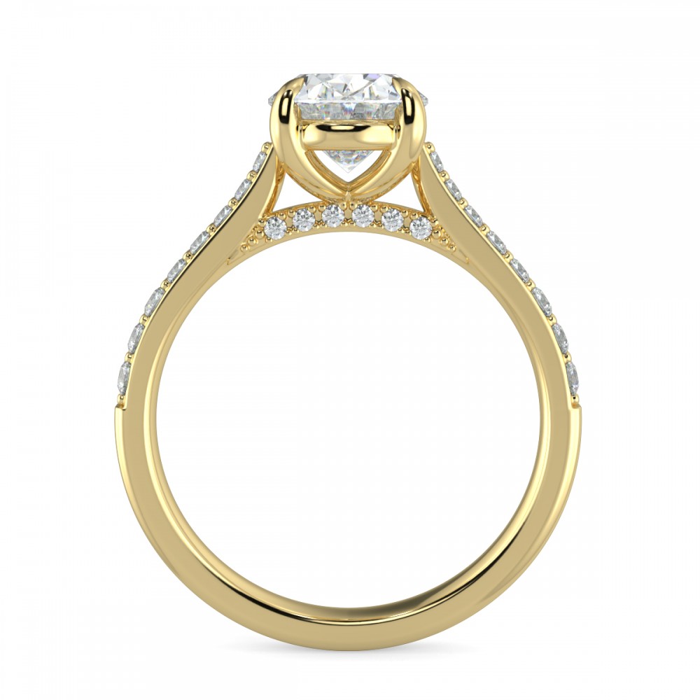 Oval Pave  Engagemnt Ring