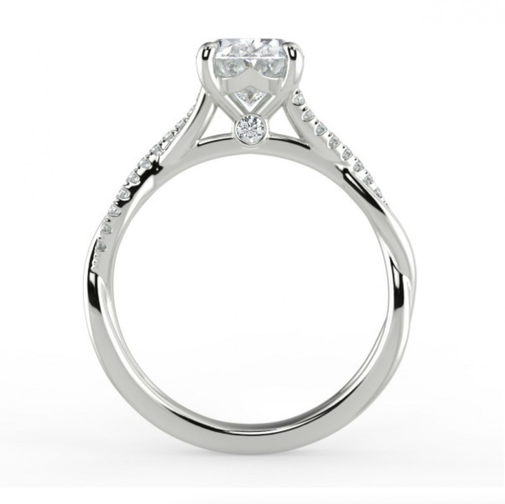 Round Pave  Engagemnt Ring