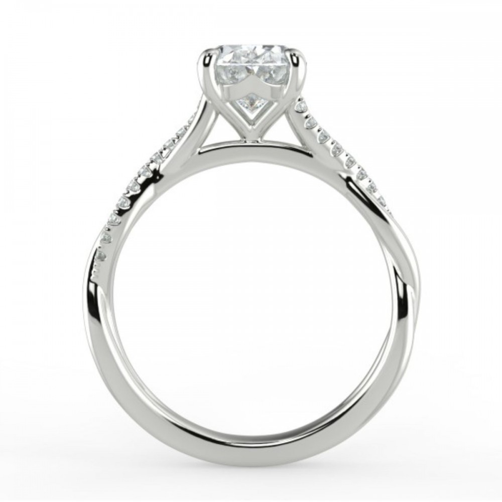 Round Pave  Engagemnt Ring