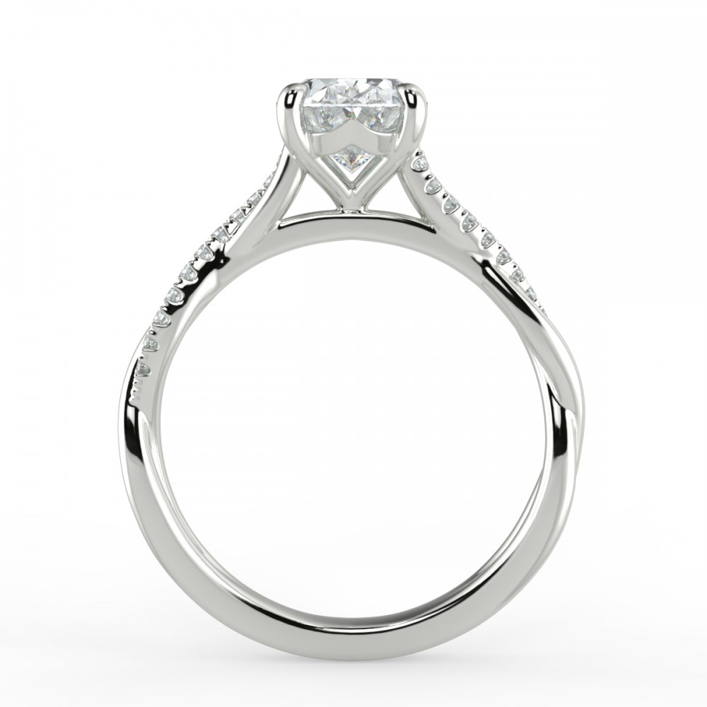 Oval Pave  Engagemnt Ring