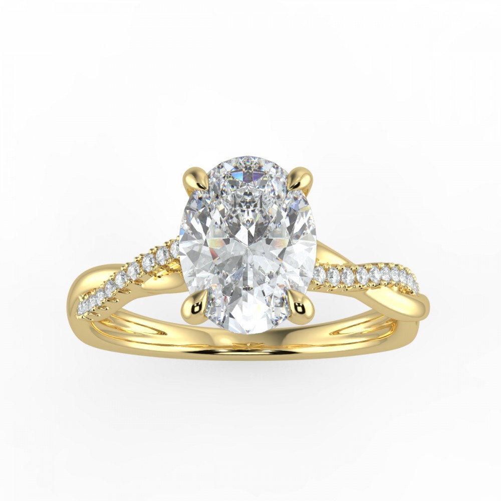 Oval Pave  Engagemnt Ring
