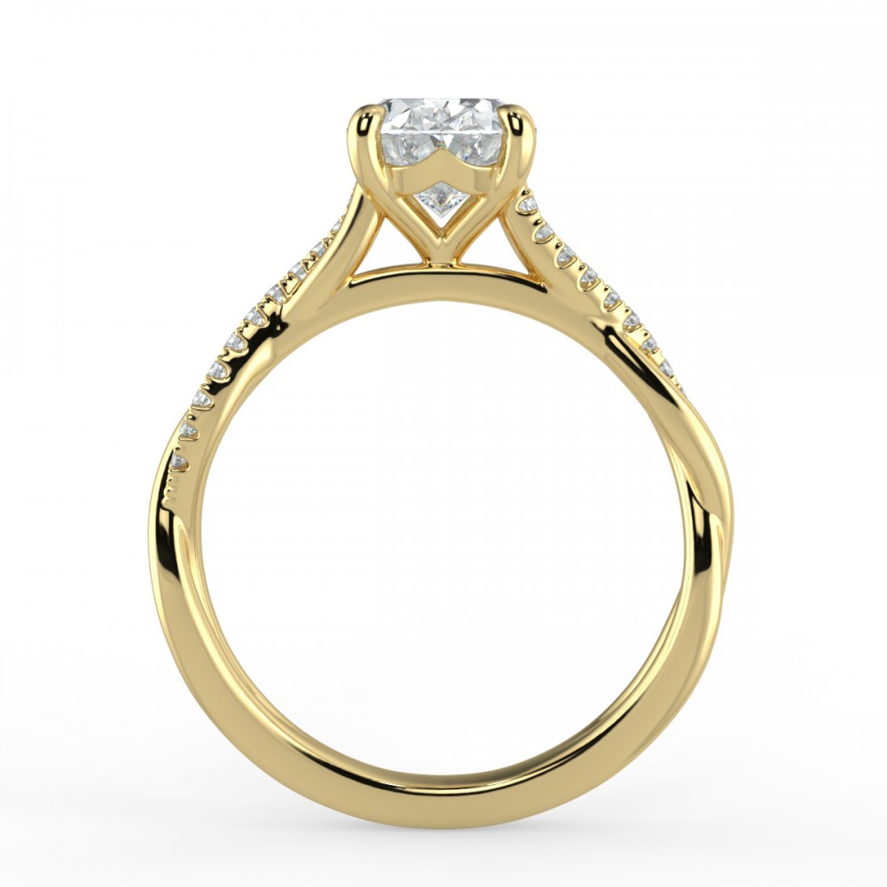 Oval Pave  Engagemnt Ring