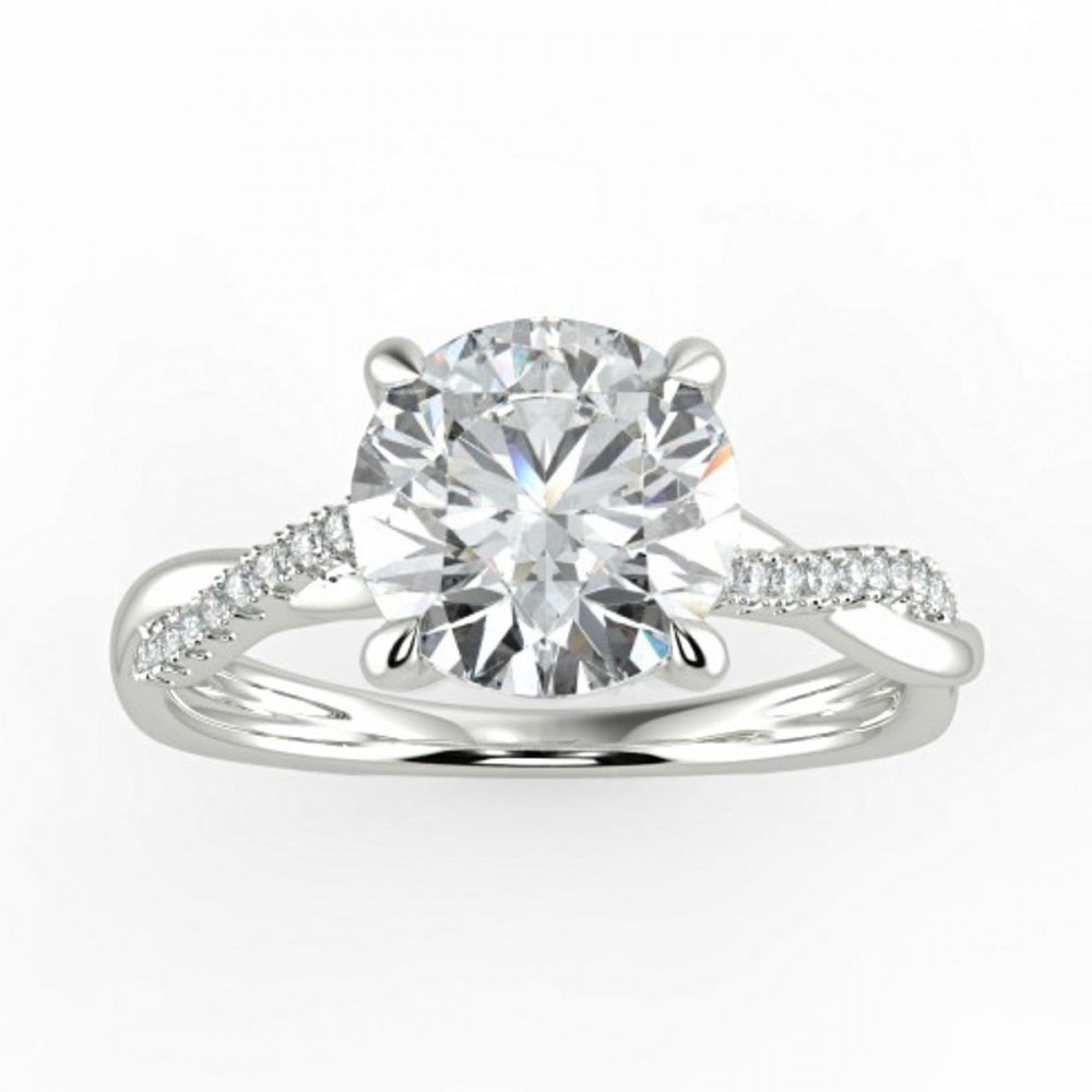 Round Pave  Engagemnt Ring