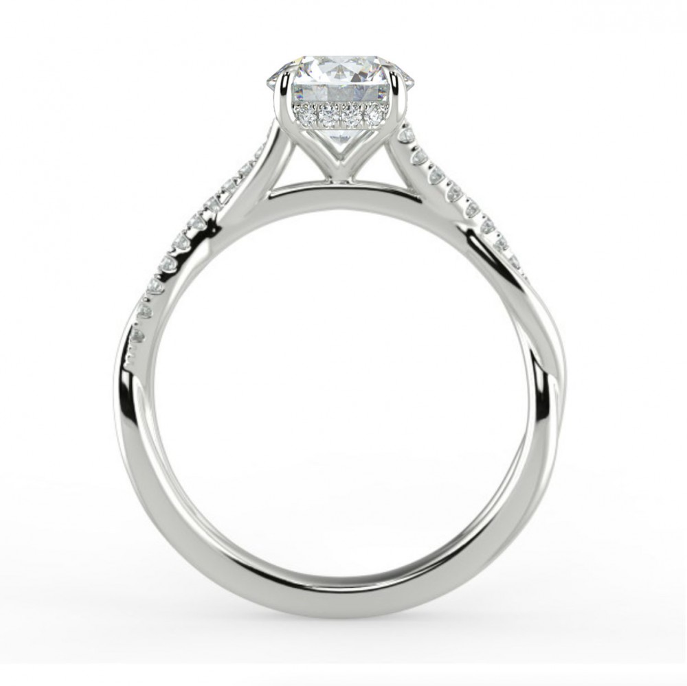 Round Pave  Engagemnt Ring