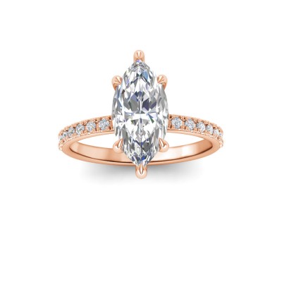 1 Ct Marquise Near Colorless Lab Diamond & .16 Ctw Micro-Thin Band Engagement Ring