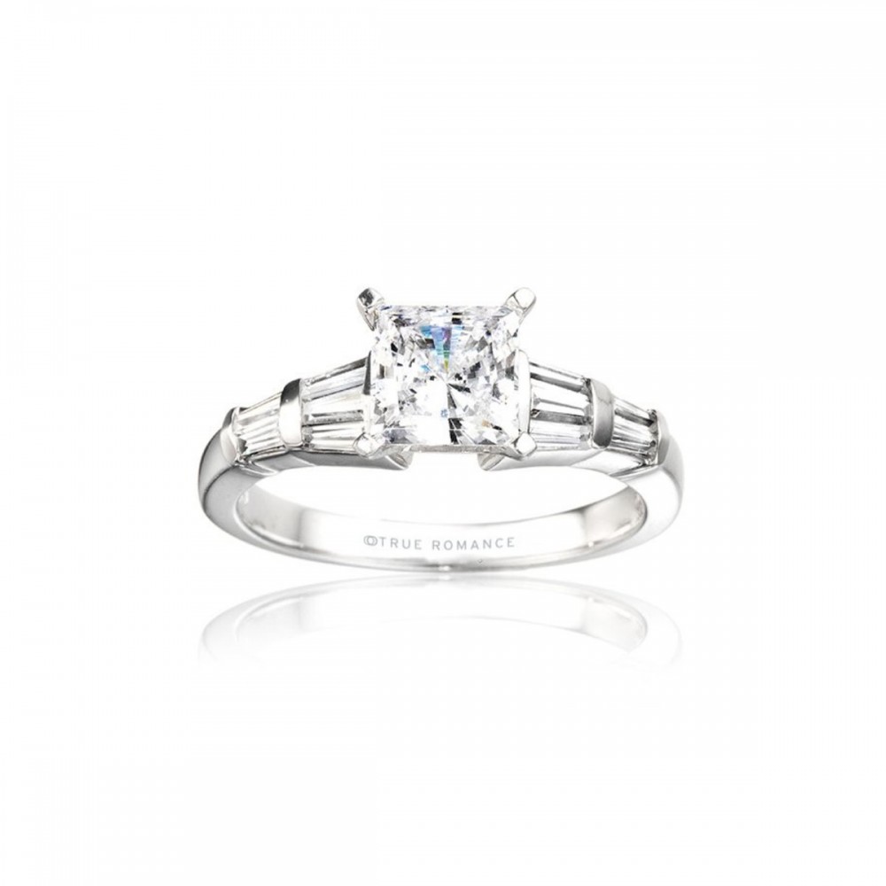 Rm380tt-14k White Gold Engagement Ring From Nostalgic Collection
