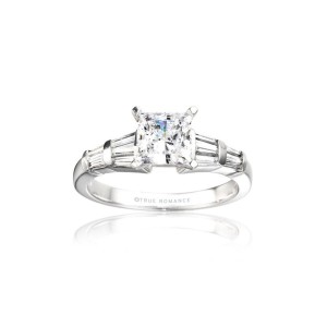 Rm380tt-14k White Gold Engagement Ring From Nostalgic Collection