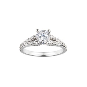 Rm966-14k White Gold Engagement Ring From Nostalgic Collection