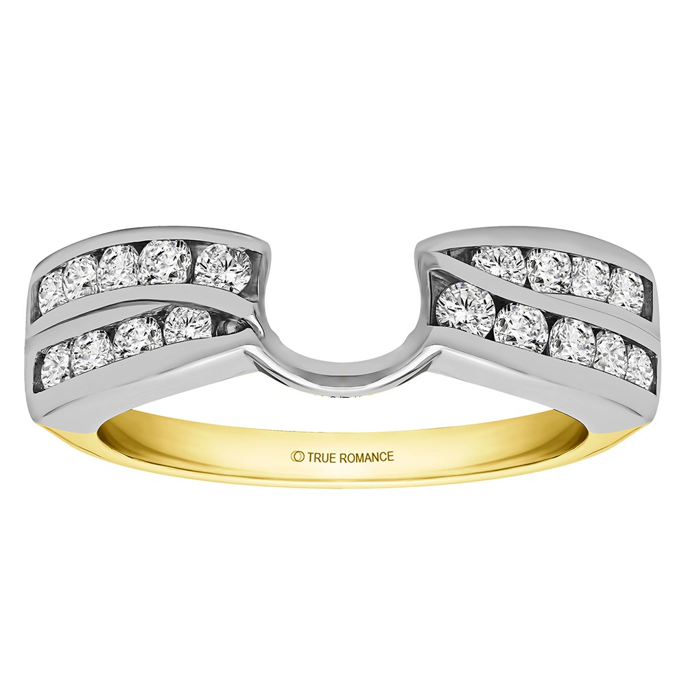 14K White Gold Solitaire Ring Wrap Enhancer RW715 J