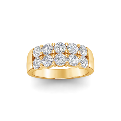 1.50 Ctw Near Colorless Lab Diamond Double Row Band