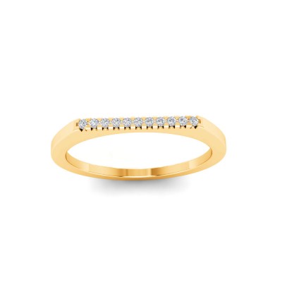 Near Colorless Lab Diamond Pavé Flat Top Stackable Band