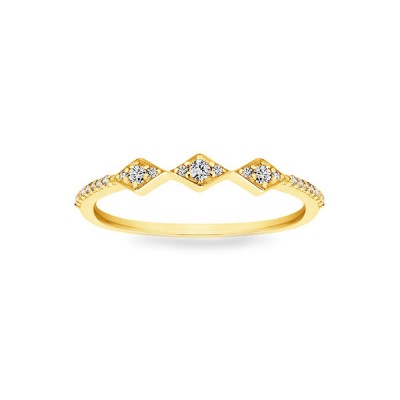 Near Colorless Lab Diamond Aztec Stackable Ring
