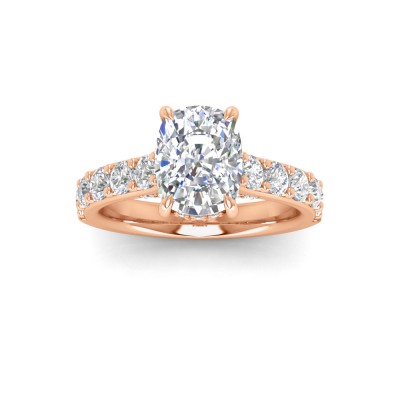 5 Ct Oval Near Colorless Lab Diamond & 0.98 Ctw Lab Diamond Lux Gala Hidden Halo Engagement Ring