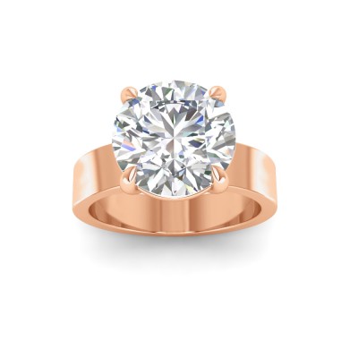 2.5 Ct Round Near Colorless Lab Diamond Wide Band Solitaire Engagement Ring