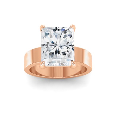 2.5 Ct Radiant Near Colorless Lab Diamond Wide Band Solitaire Engagement Ring