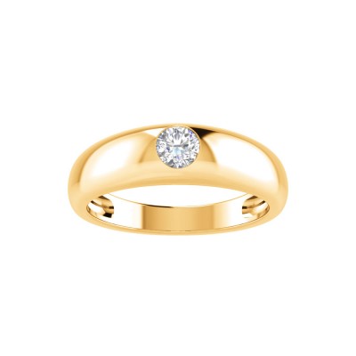 Round Near Colorless Lab Diamond Center Dome Band