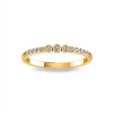 Near Colorless Lab Diamond Milgrain Bezel Three Stone Ring