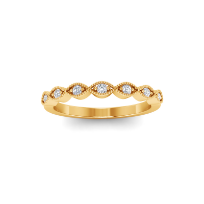 .15 Ctw Near Colorless Lab Diamond Infinity Milgrain Stackable Band