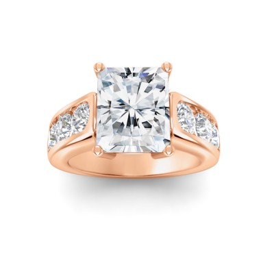 6 Ct Radiant Near Colorless Lab Diamond Channel-Set Statement Engagement Ring