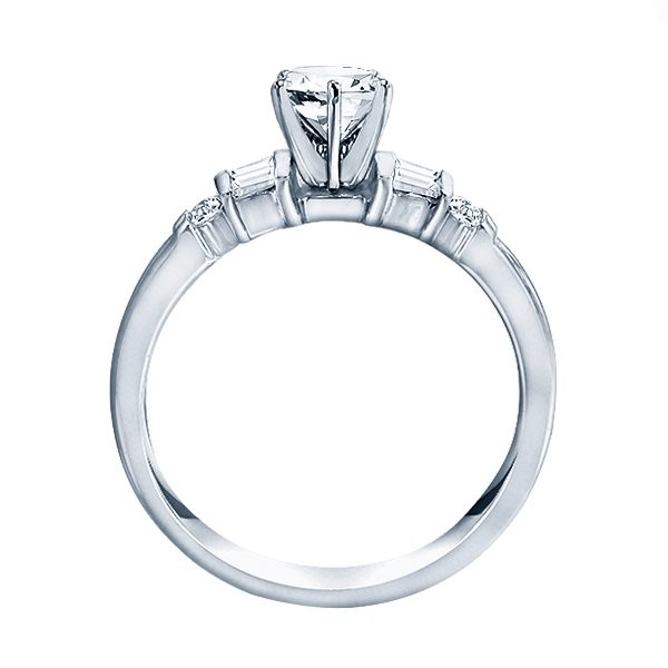 Me244-14k White Gold Classic Engagement Ring