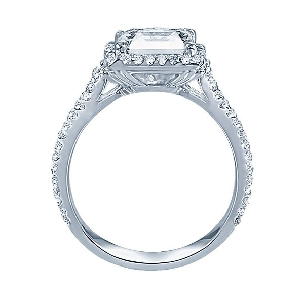 Rm1098p-14k White Gold Halo Engagement Ring