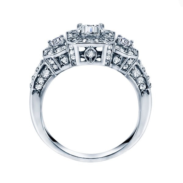 Rm1256e-14k White Gold Halo Engagement Ring