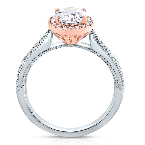 Rm1286rtt-14k White Gold Round Cut Halo Diamond Engagement Ring