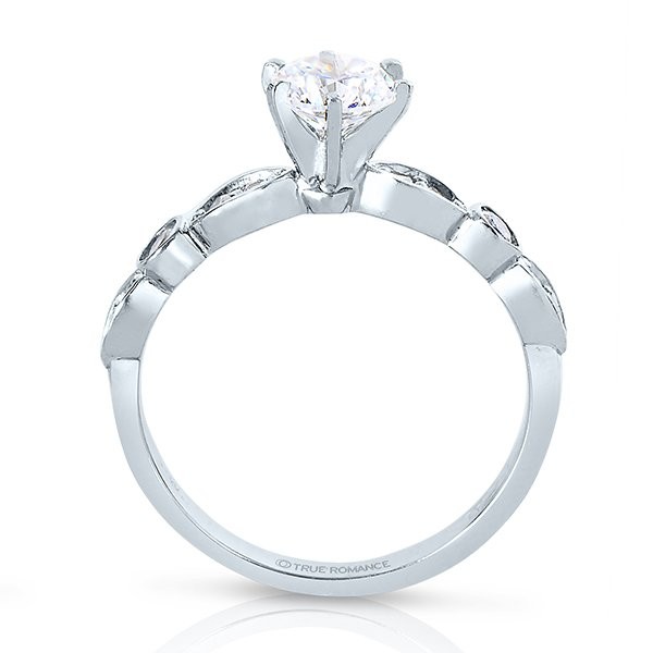 Rm1292 -14k White Gold Round Cut Diamond Infinity Engagement Ring