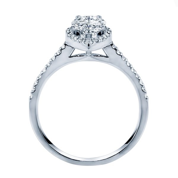 Rm1301ps-14k White Gold Halo Engagement Ring