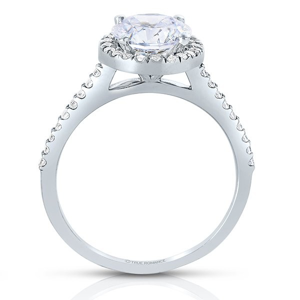 Rm1301r-14k White Gold Round Cut Halo Diamond Engagement Ring