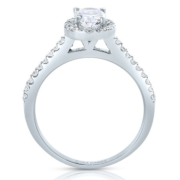 Rm1301v-14k White Gold Oval Cut Halo Diamond Engagement Ring