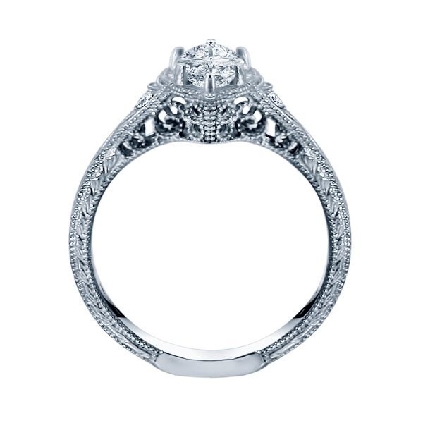 Rm1316m-14k White Gold Vintage Engagement Ring