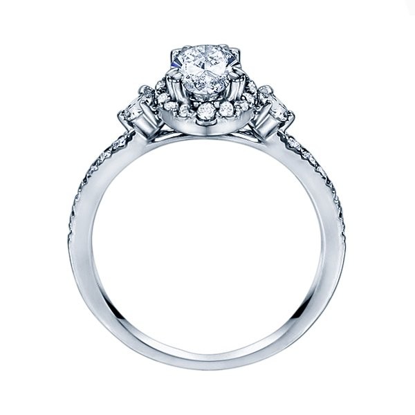 Rm1345v-14k White Gold Oval Cut Halo Diamond Engagement Ring