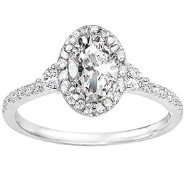 Rm1345v-14k White Gold Oval Cut Halo Diamond Engagement Ring