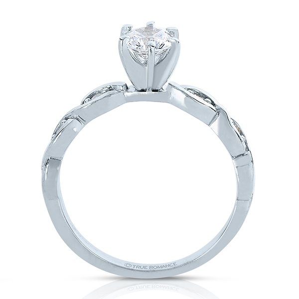 Rm1439 -14k White Gold Round Cut Diamond Infinity Engagement Ring