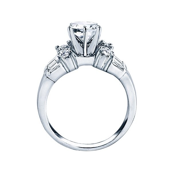 Rm387-14k White Gold Classic Engagement Ring