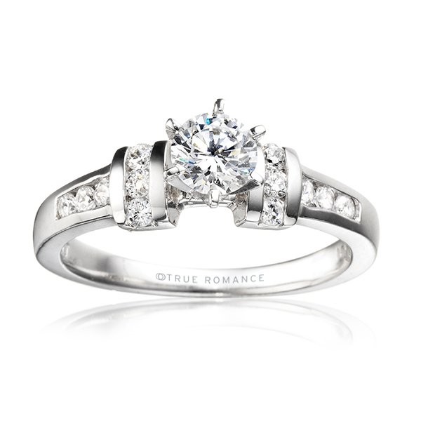 Rm402-14k White Gold Engagement Ring From Nostalgic Collection