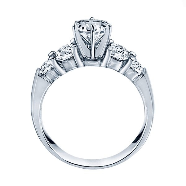 Rm504-14k White Gold Classic Engagement Ring
