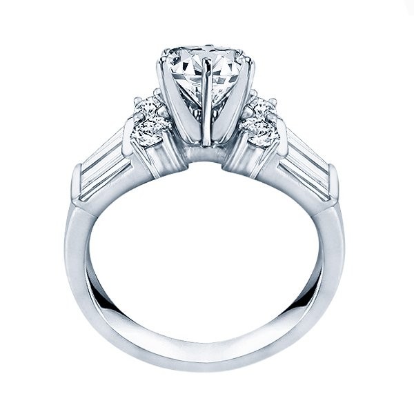 Rm509-14k White Gold Classic Engagement Ring
