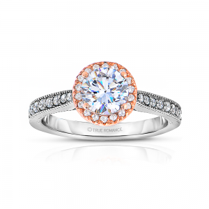 Rm1286rtt-14k White Gold Round Cut Halo Diamond Engagement Ring